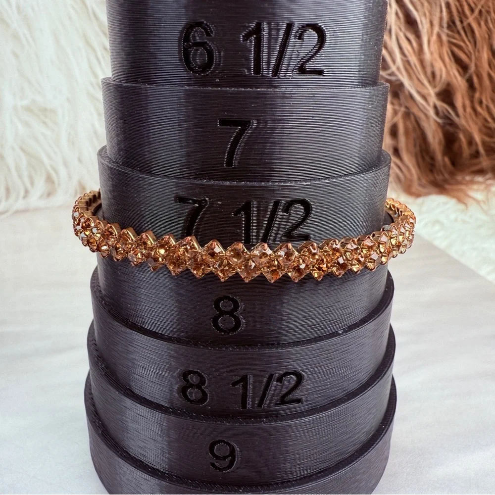 Vintage Amber Colored Crystal Stacking Bangle Bracelet